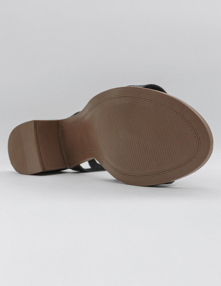 Sandalia con tacón Beeny en Piel vegana – Negro