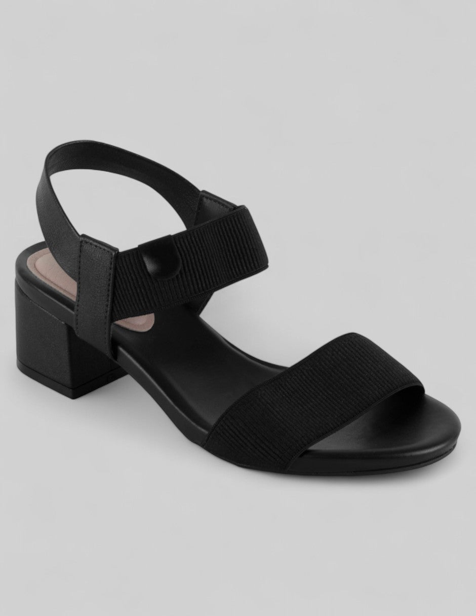 Sandalia con tacón Exterior Piel vegana Color Negro Para Mujer De RBCOLLECTION
