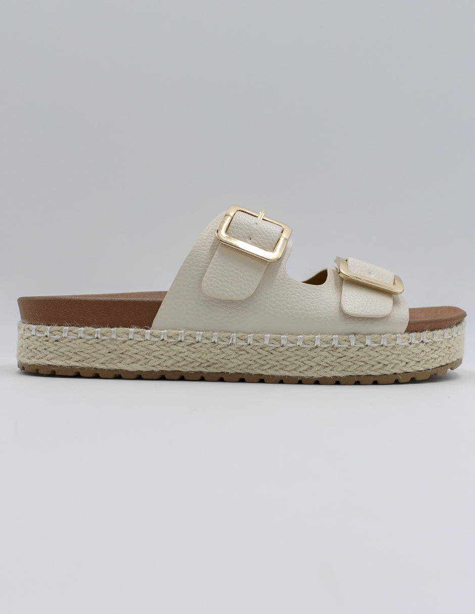Sandalias con plataforma One en Piel vegana – Blanco