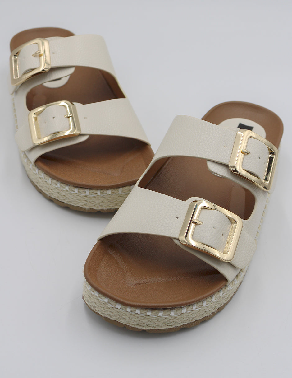 Sandalias con plataforma One en Piel vegana – Blanco