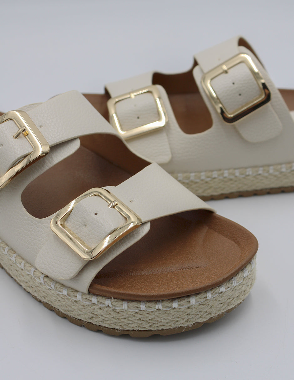 Sandalias con plataforma One en Piel vegana – Blanco