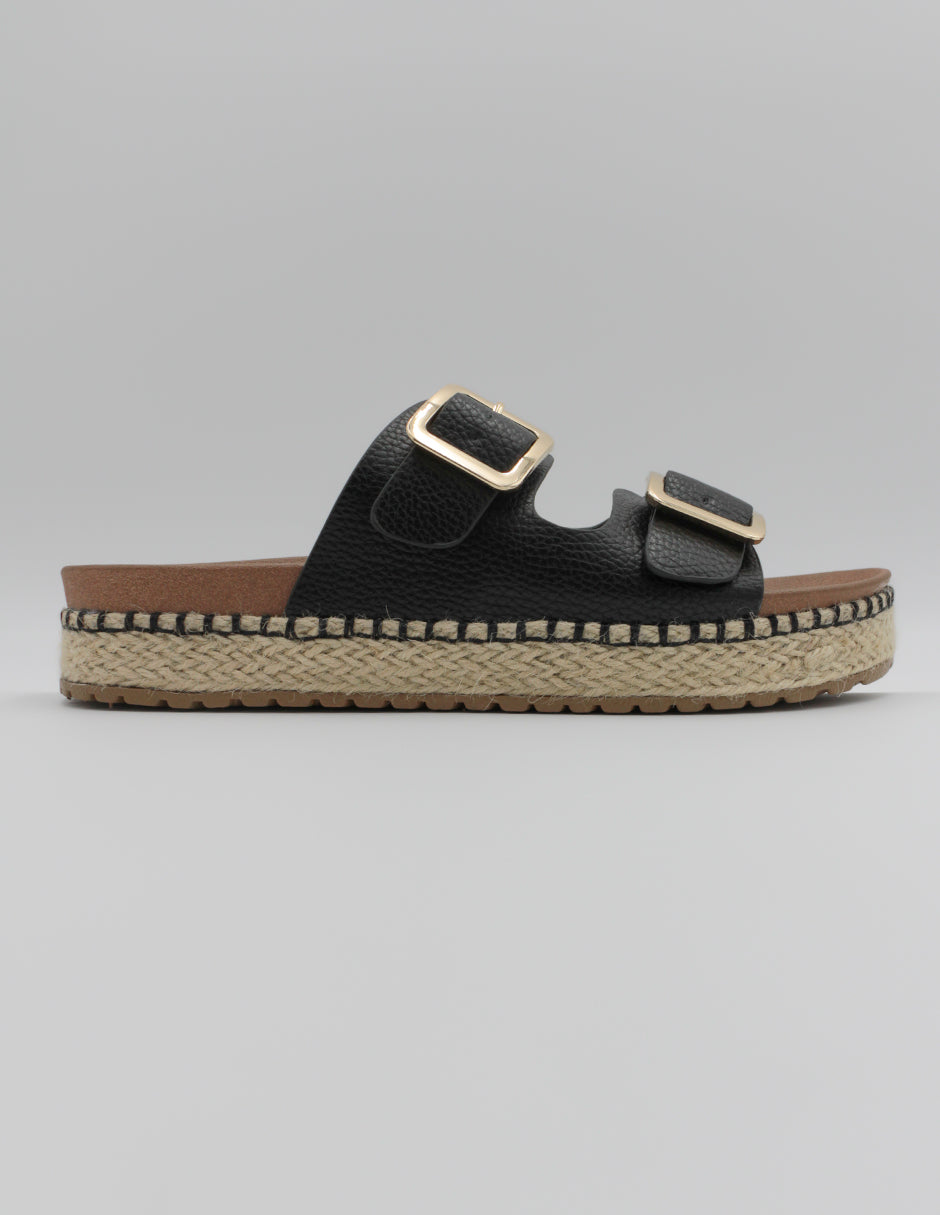 Sandalias con plataforma Birt en Piel vegana – Negro