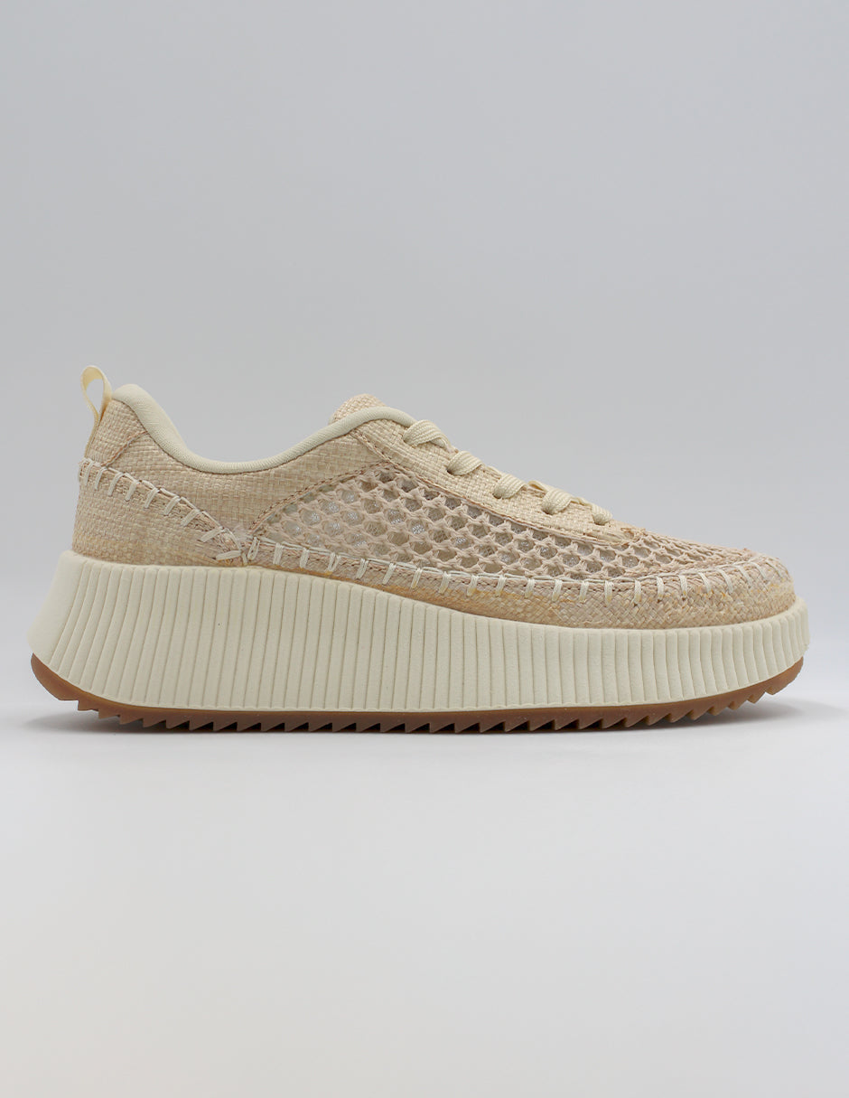 Tenis con cordones  Hand Made en Textil – Blanco