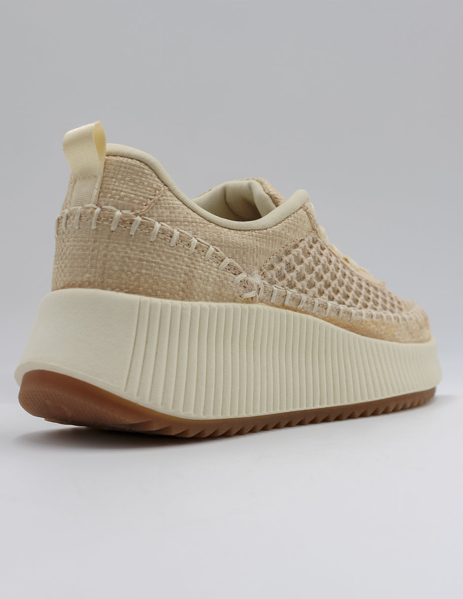 Tenis con cordones  Hand Made en Textil – Blanco