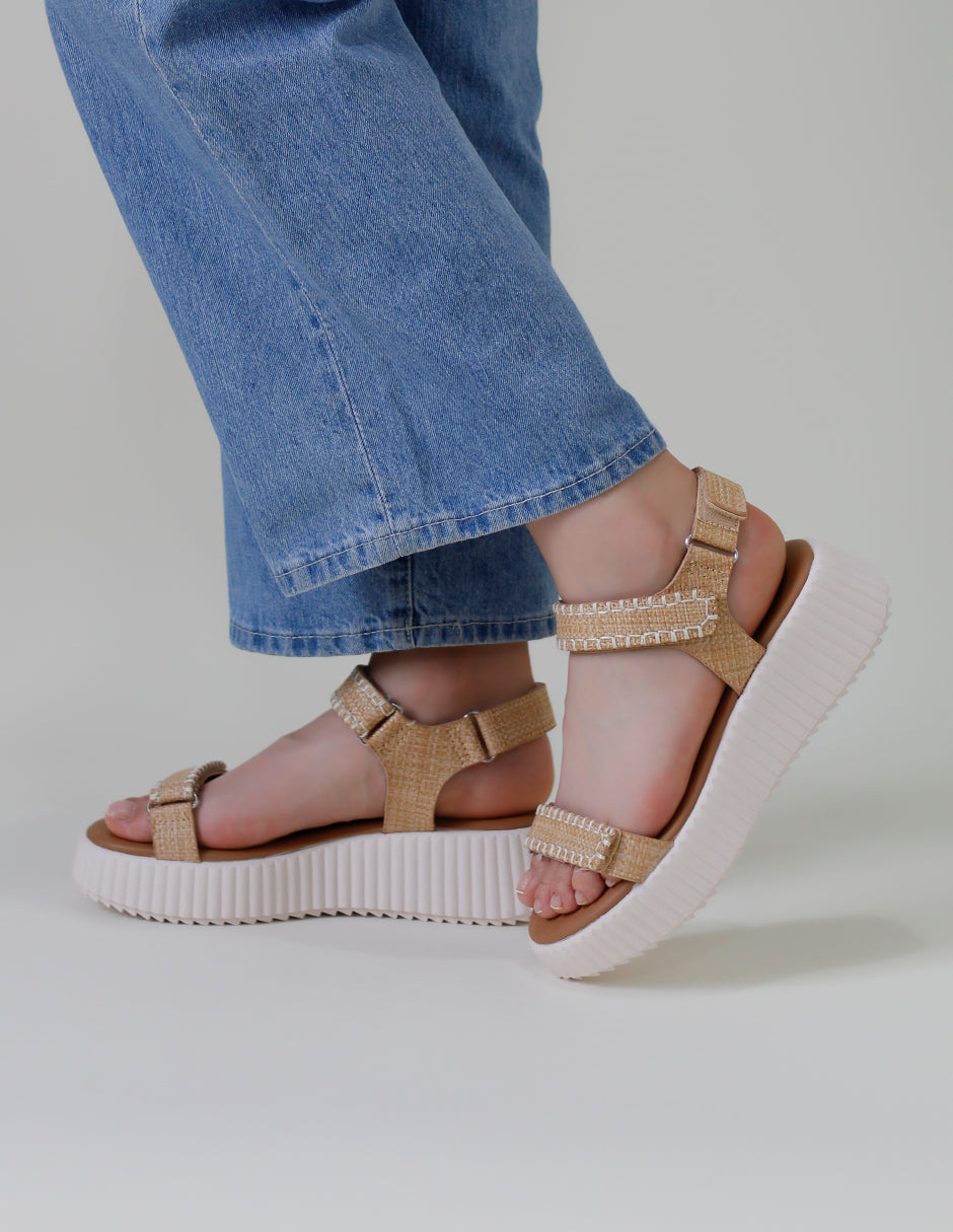 Sandalias con plataforma Onne en Textil – Beige