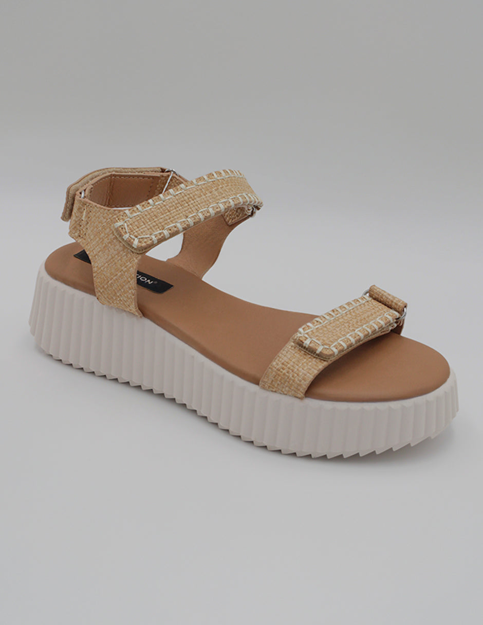 Sandalias con plataforma Exterior Textil Color Beige  Para Mujer De RBCOLLECTION