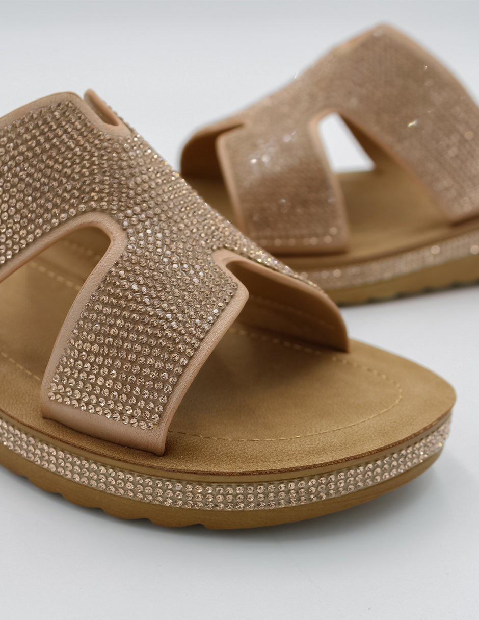 Sandalias con plataforma Daily en Piel vegana – Café