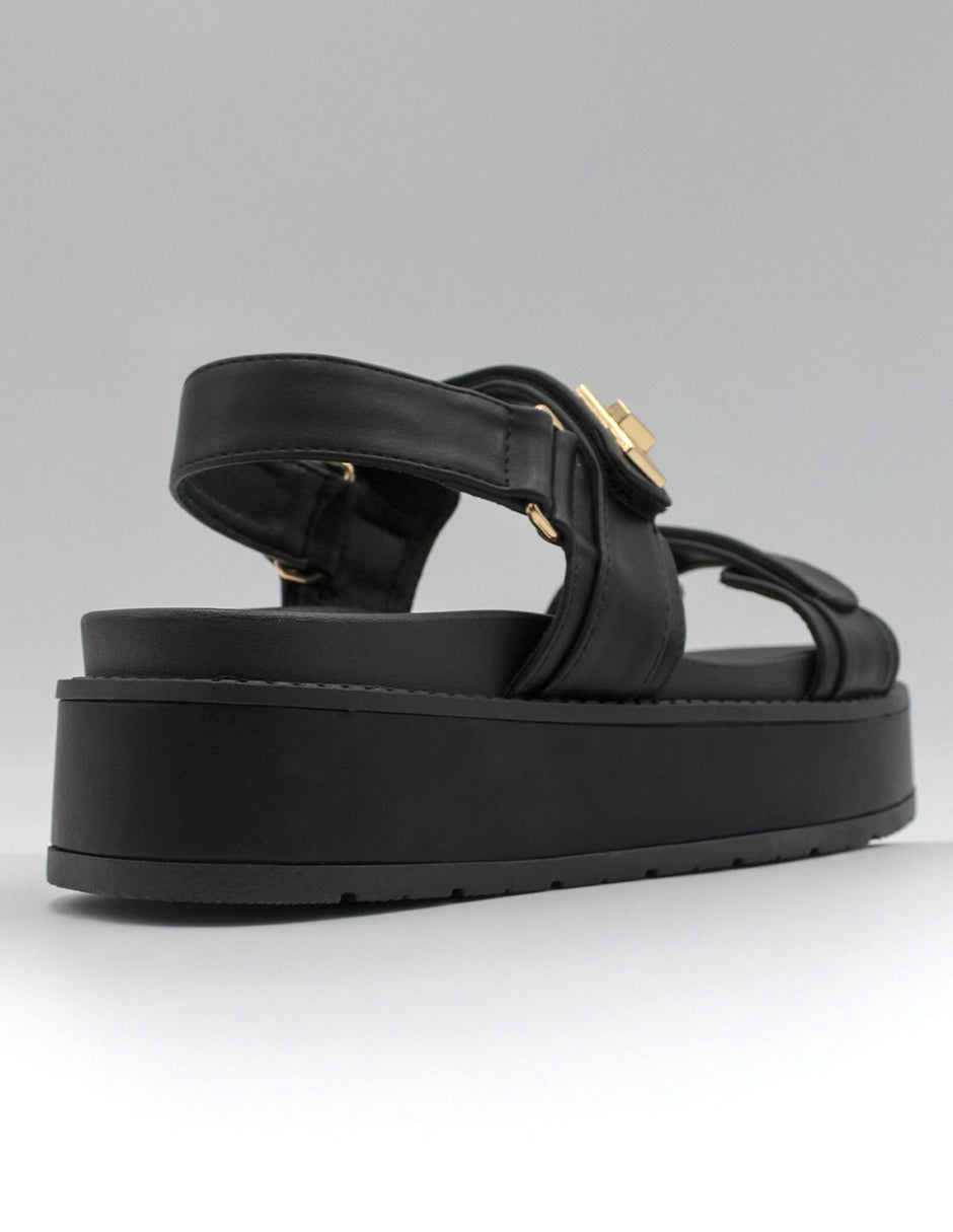 Sandalias con plataforma Yuri en Piel vegana – Negro