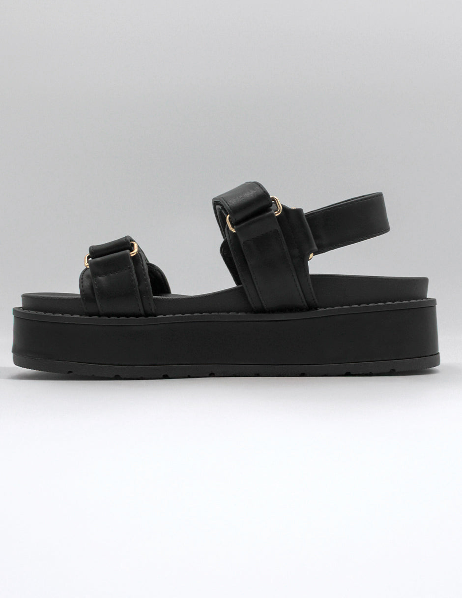 Sandalias con plataforma Yuri en Piel vegana – Negro