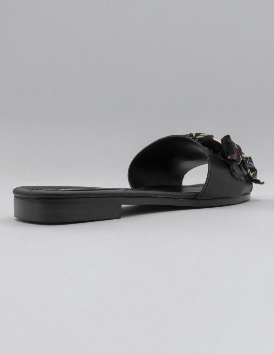 Sandalias de piso Soft en Piel vegana – Negro