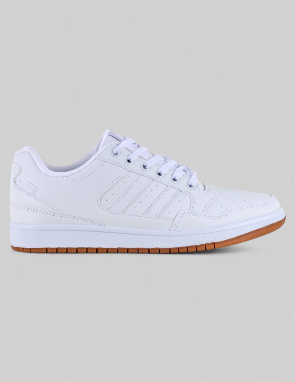 Tenis con cordones Highline en Piel vegana – Blanco