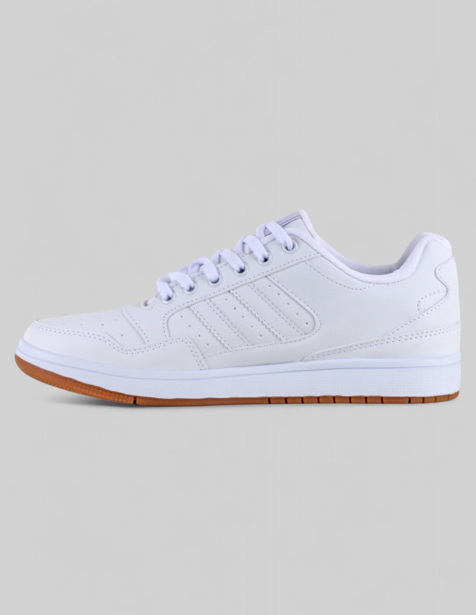 Tenis con cordones Highline en Piel vegana – Blanco