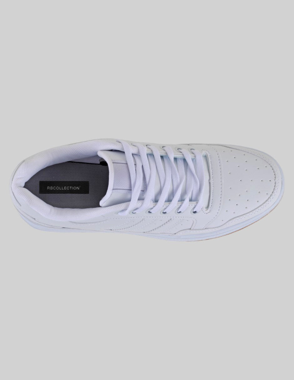 Tenis con cordones Highline en Piel vegana – Blanco