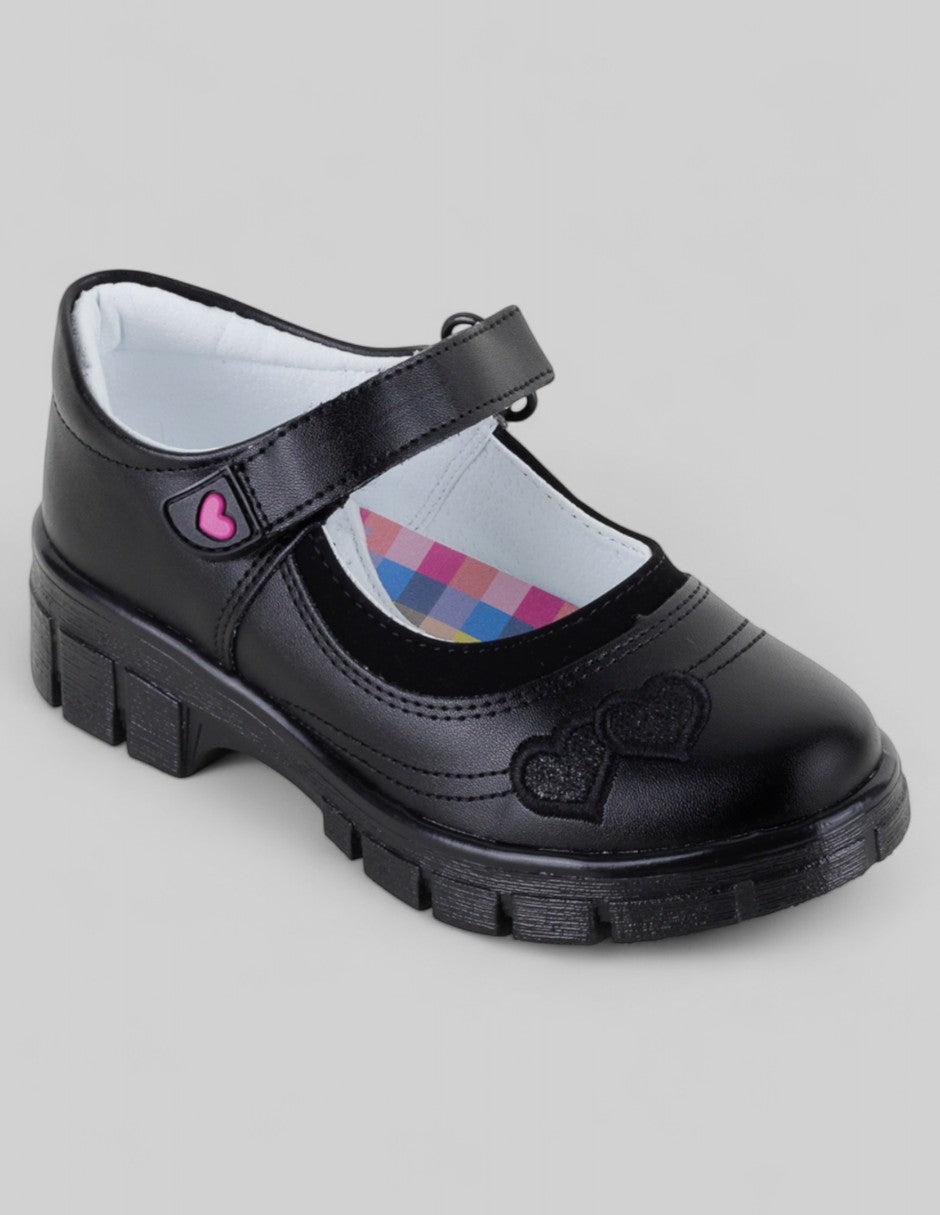 Escolar Kids  en Piel vegana – Negro