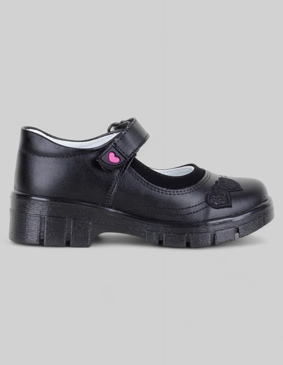 Escolar Kids  en Piel vegana – Negro