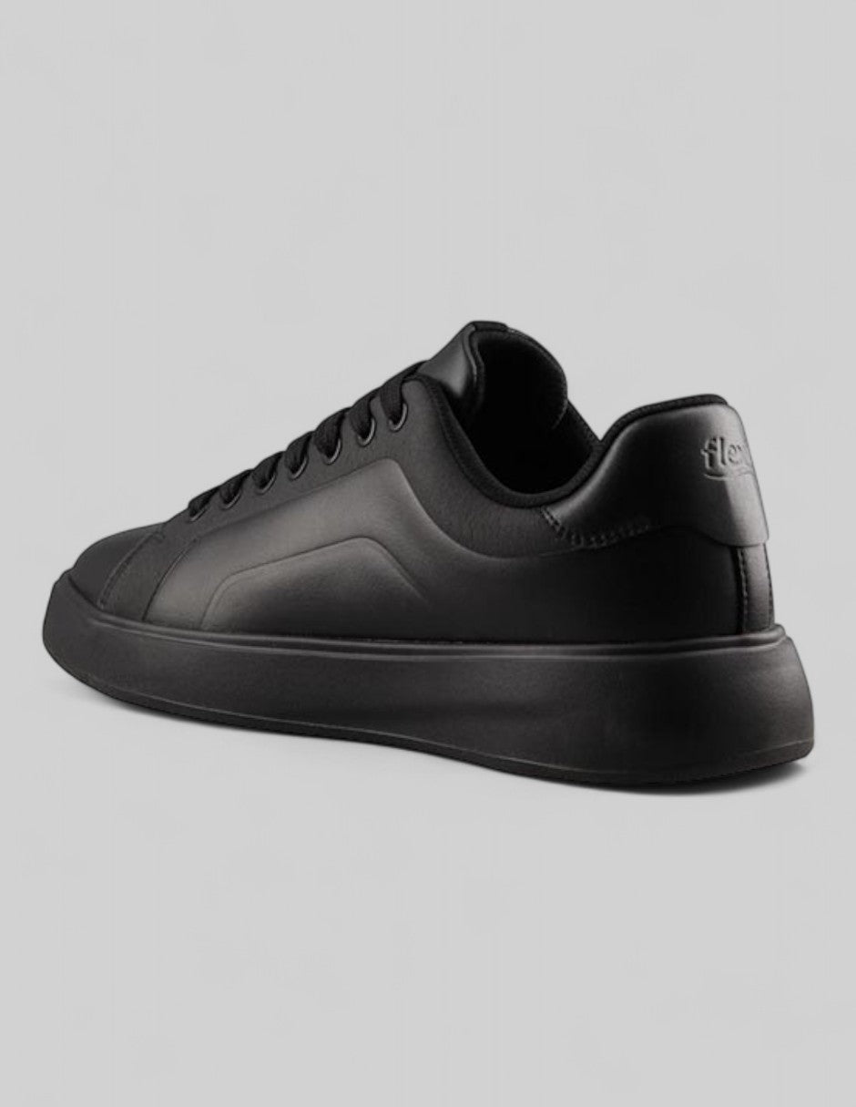 Tenis con cordones  422601  en Piel vegana de Flexi – Negro