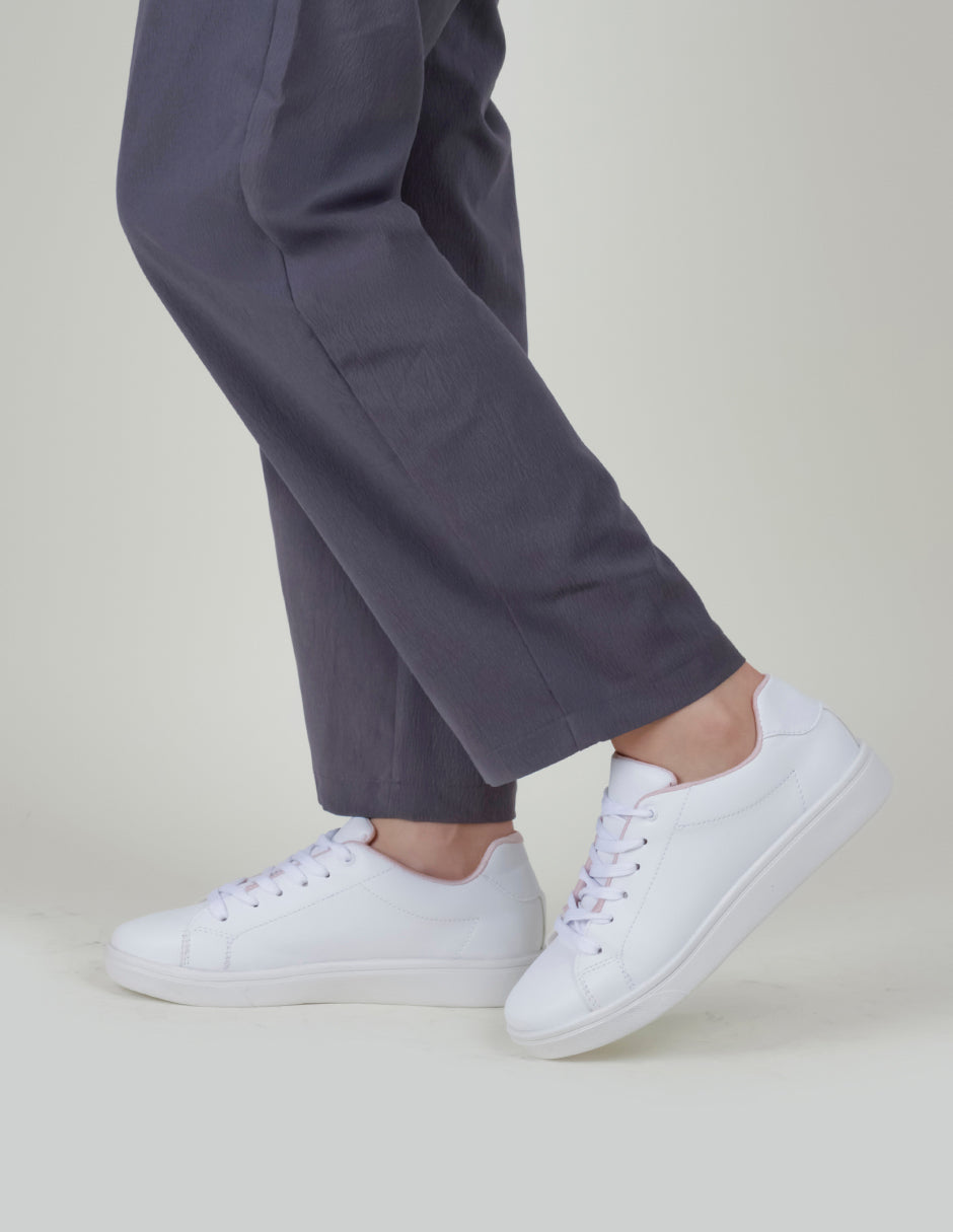 Tenis con cordones  Classy en Sintético – Blanco