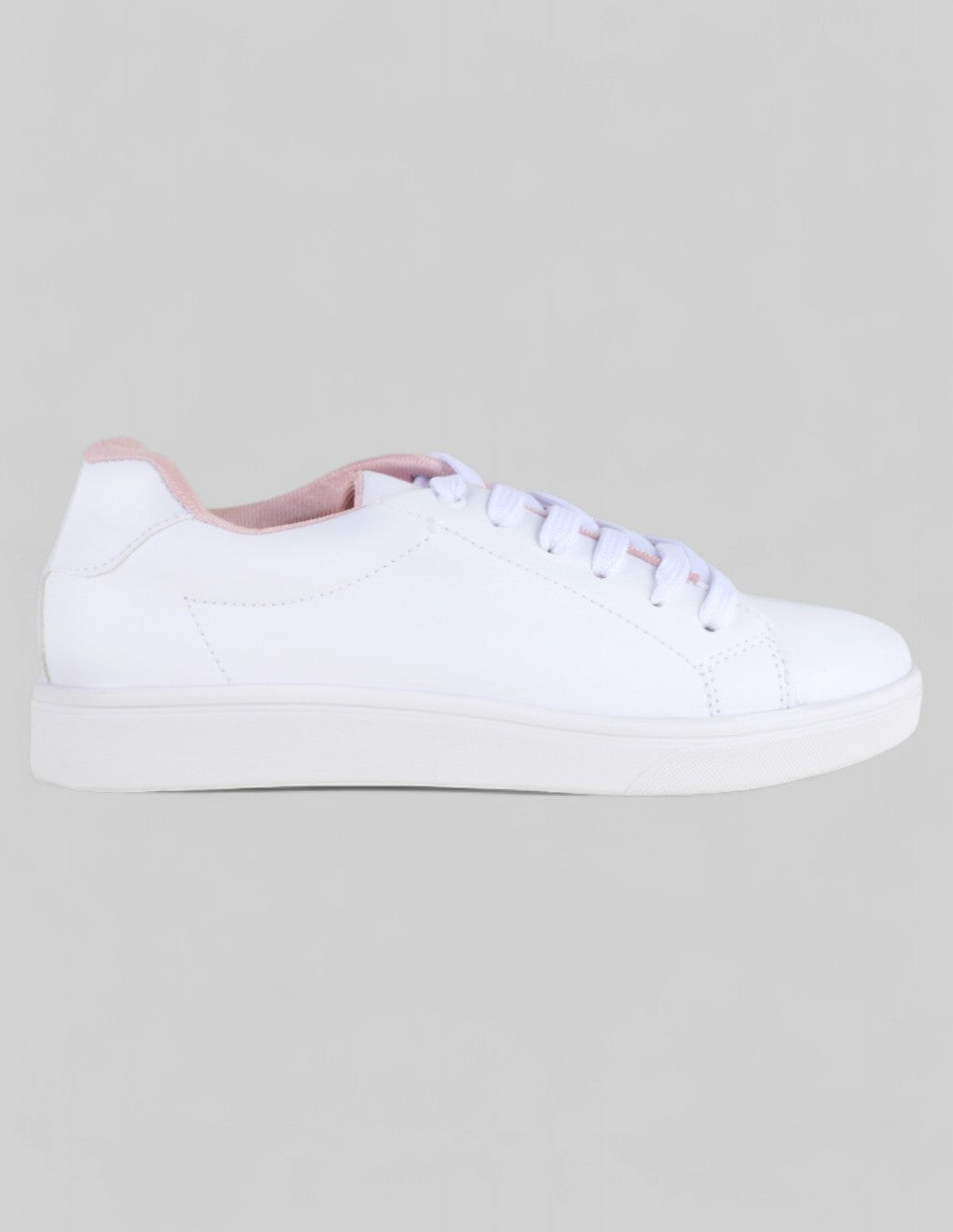 Tenis con cordones  Classy en Sintético – Blanco