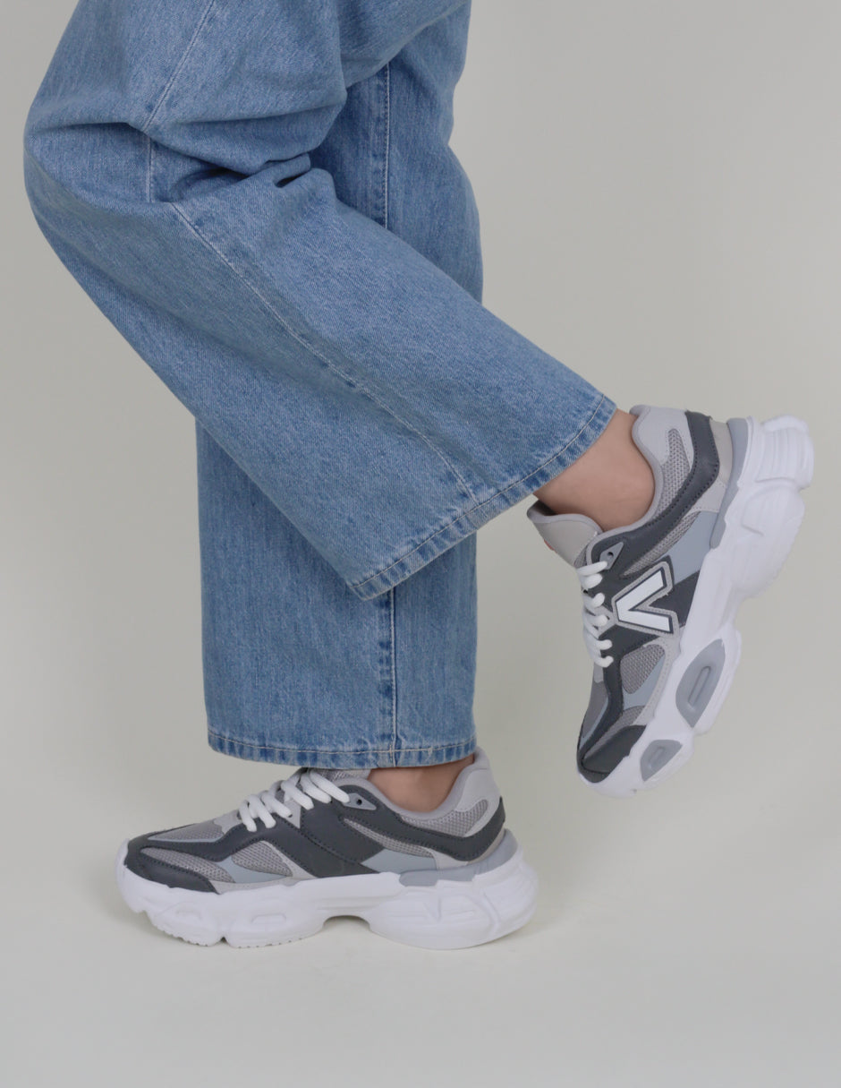 Tenis tipo deportivo  Agle en Textil – Gris