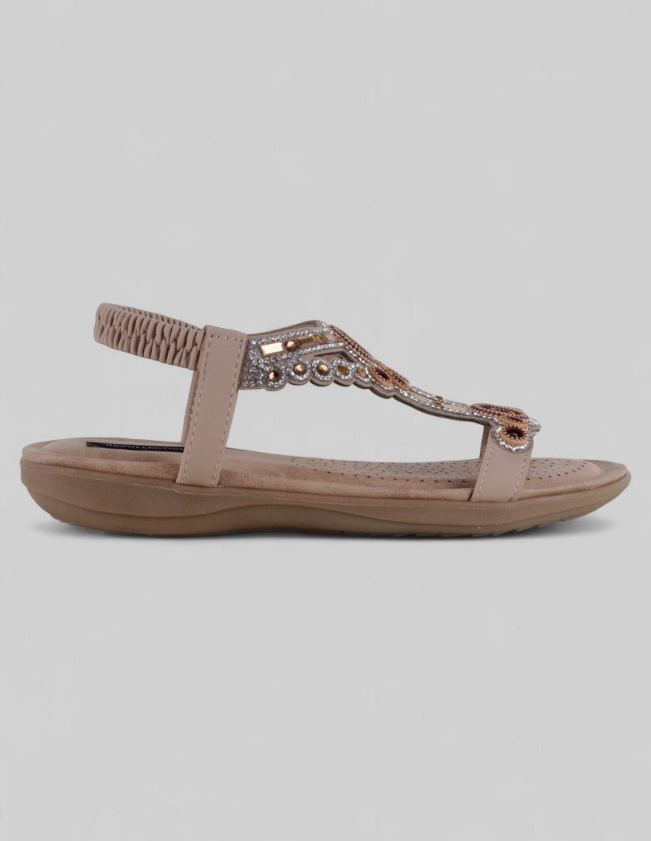 Sandalias de piso Steps en Piel vegana – Café