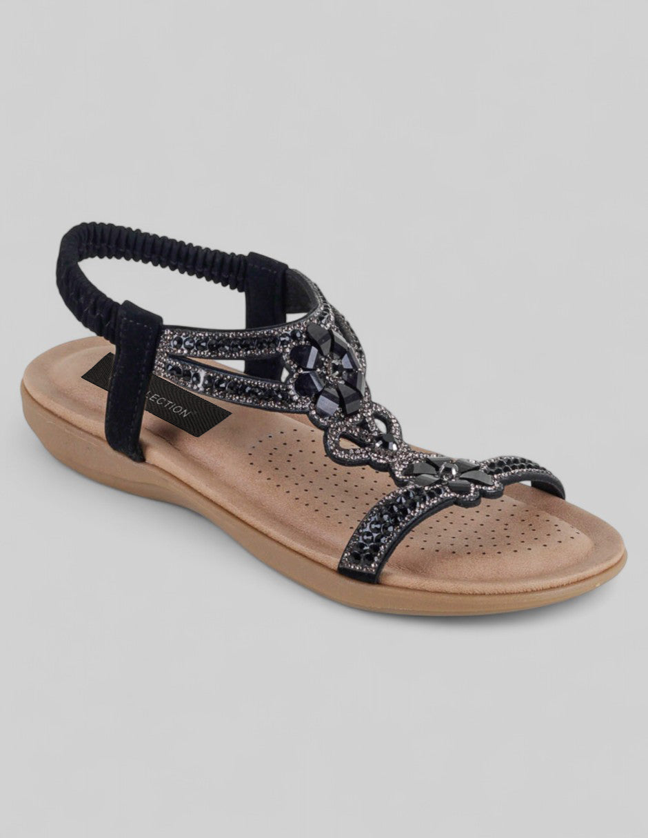 Sandalias de piso Exterior Sintético Color Negro Para Mujer De RBCOLLECTION