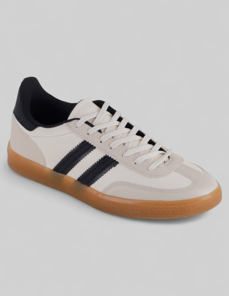 Tenis con cordones Exterior Piel Vegana Color Beige Para Mujer De RBCOLLECTION