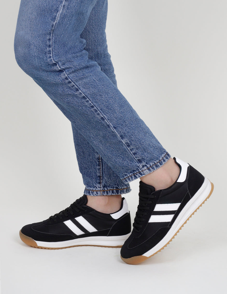 Tenis con cordones  Bear en Piel vegana – Negro