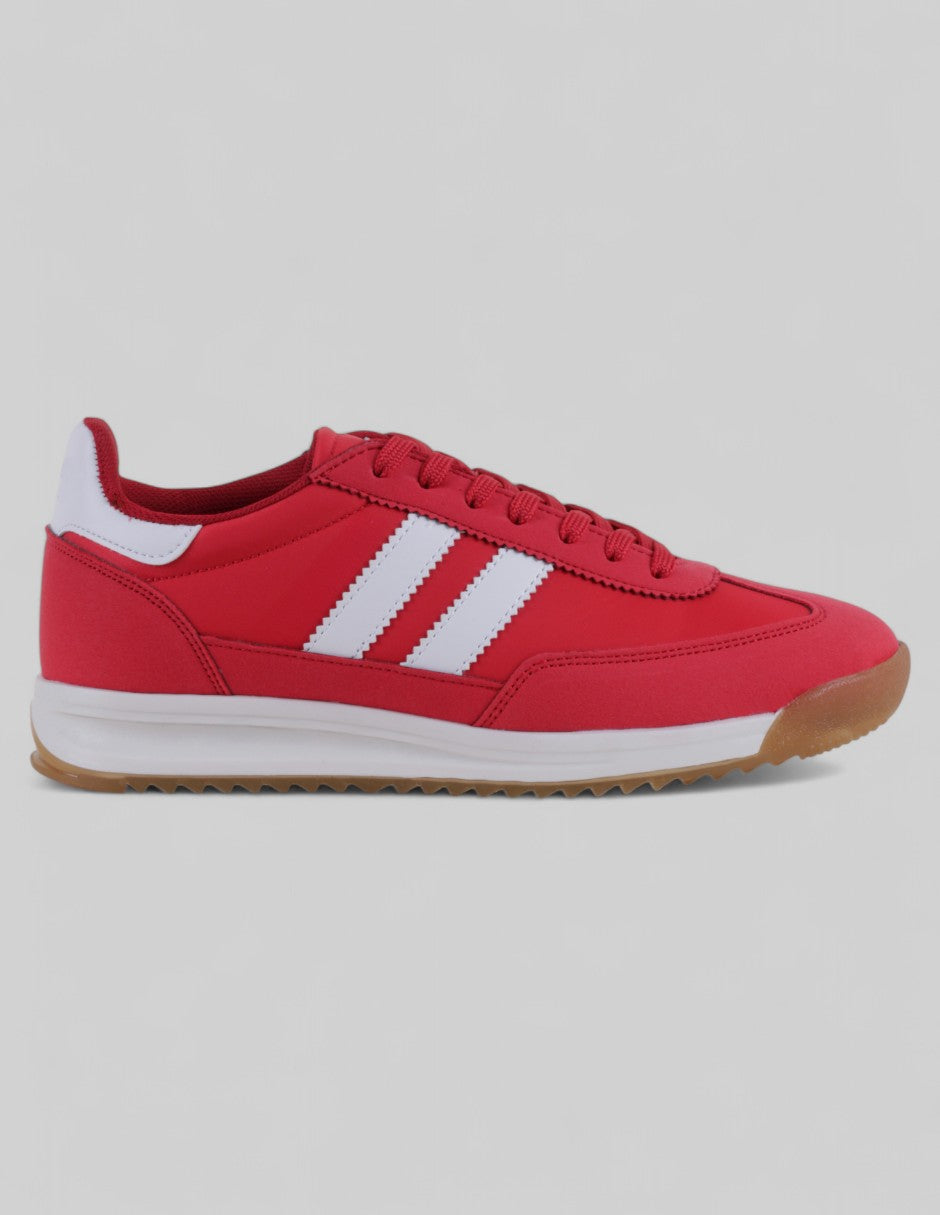 Tenis con cordones  Bear en Piel vegana – Rojo
