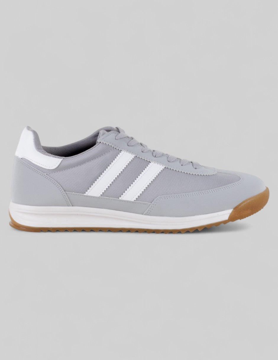 Tenis con cordones Bear en Piel vegana – Gris