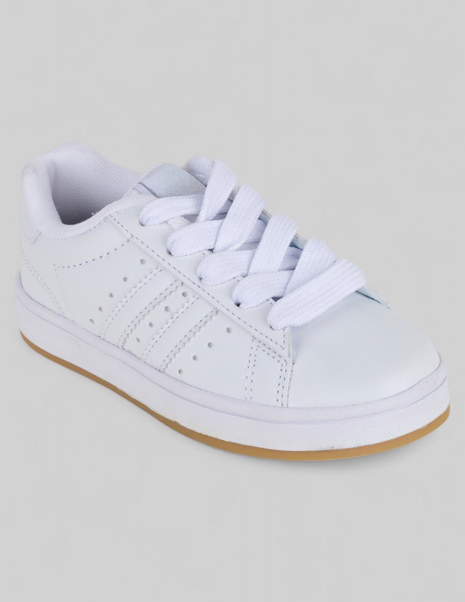 Tenis Kids  en Piel vegana – Blanco