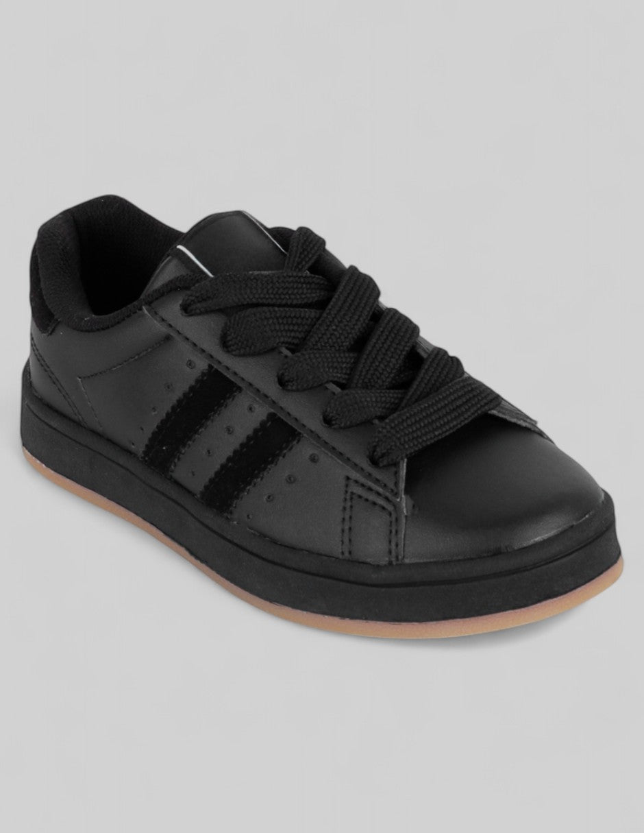 Tenis Kids  en Piel vegana – Negro