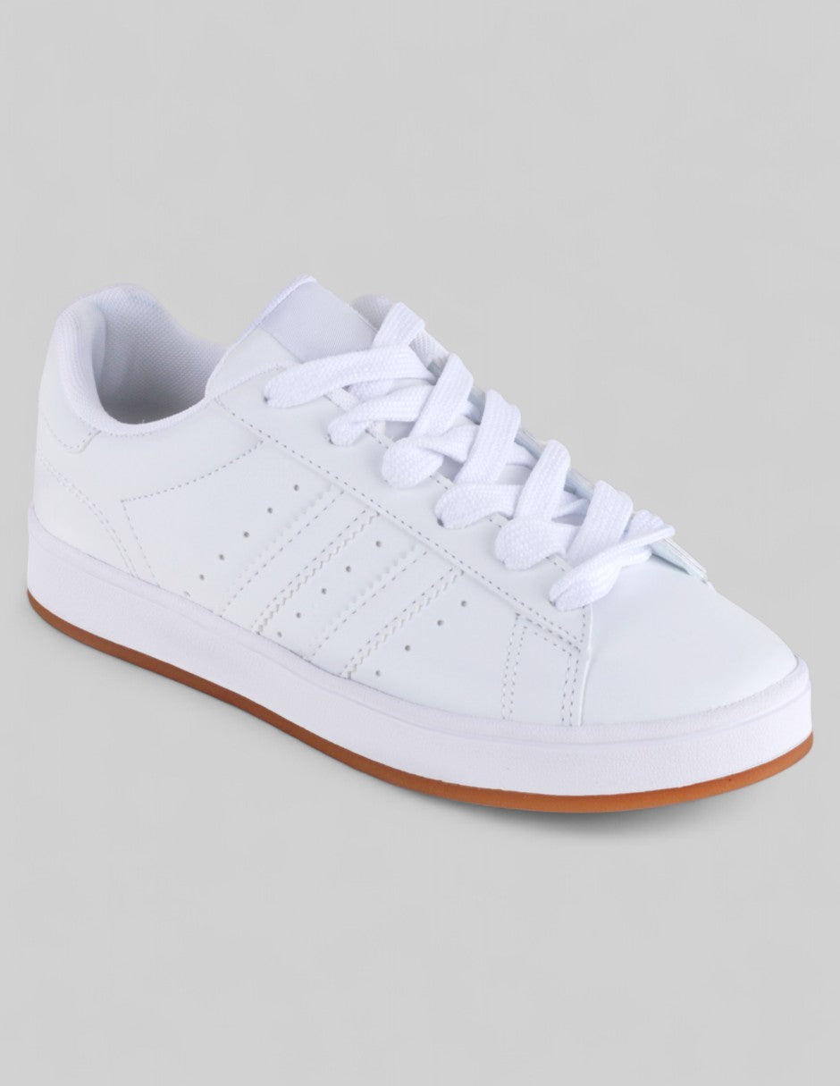 Tenis con cordones Exterior Piel Vegana Color Blanco Para Mujer De RBCOLLECTION