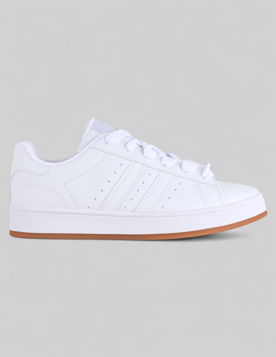 Tenis con cordones  High Line en Piel Vegana – Blanco