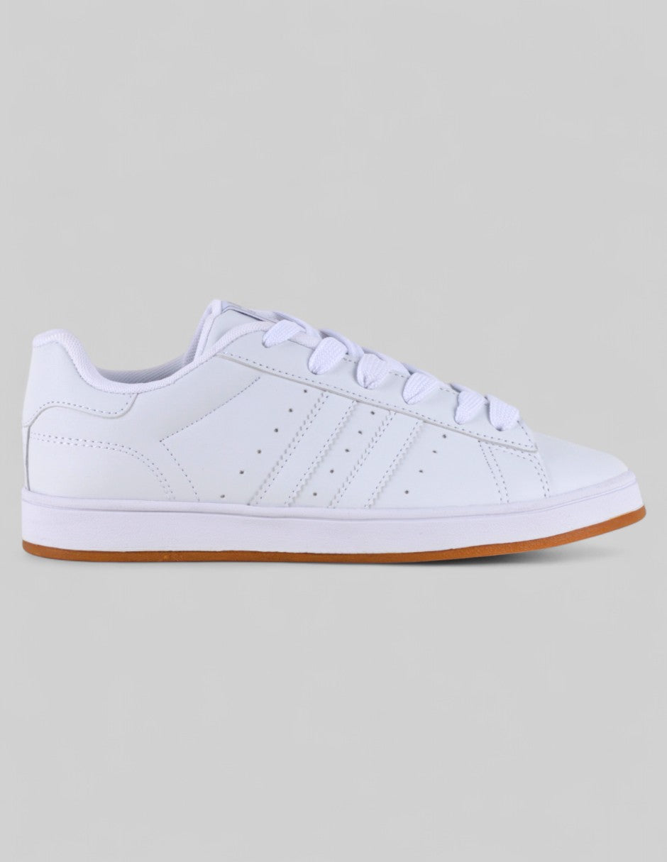 Tenis con cordones Highline en Piel vegana – Blanco