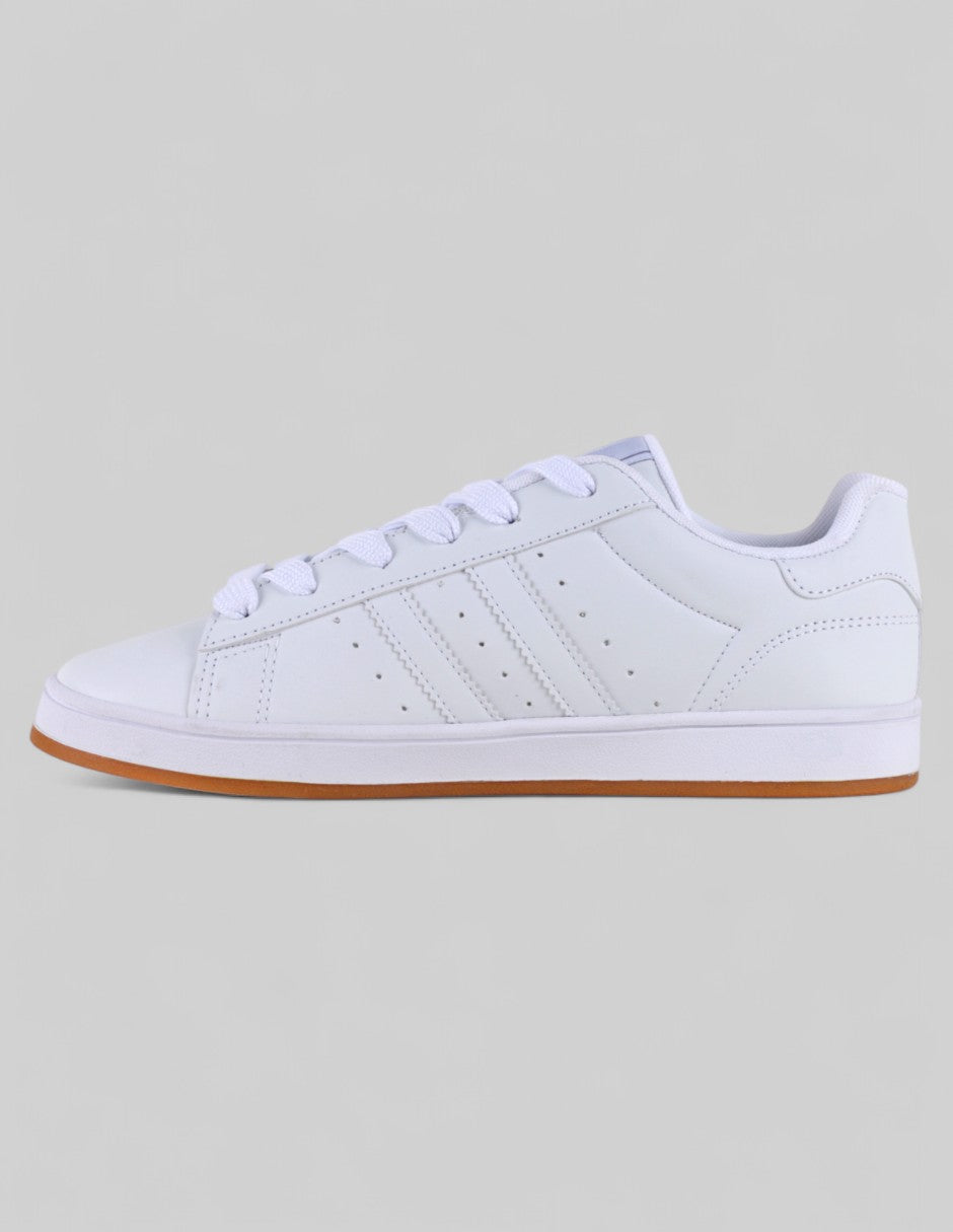 Tenis con cordones Highline en Piel vegana – Blanco