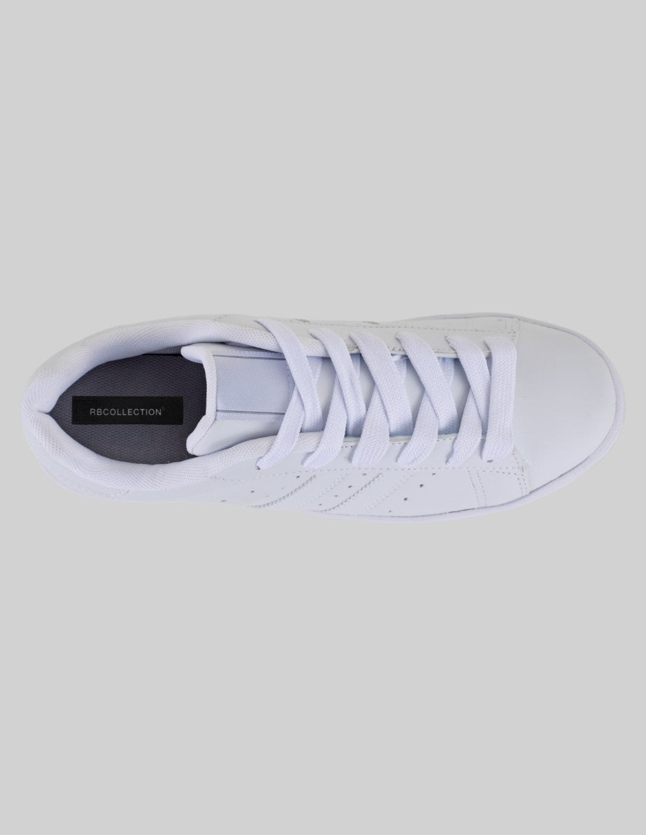 Tenis con cordones Highline en Piel vegana – Blanco