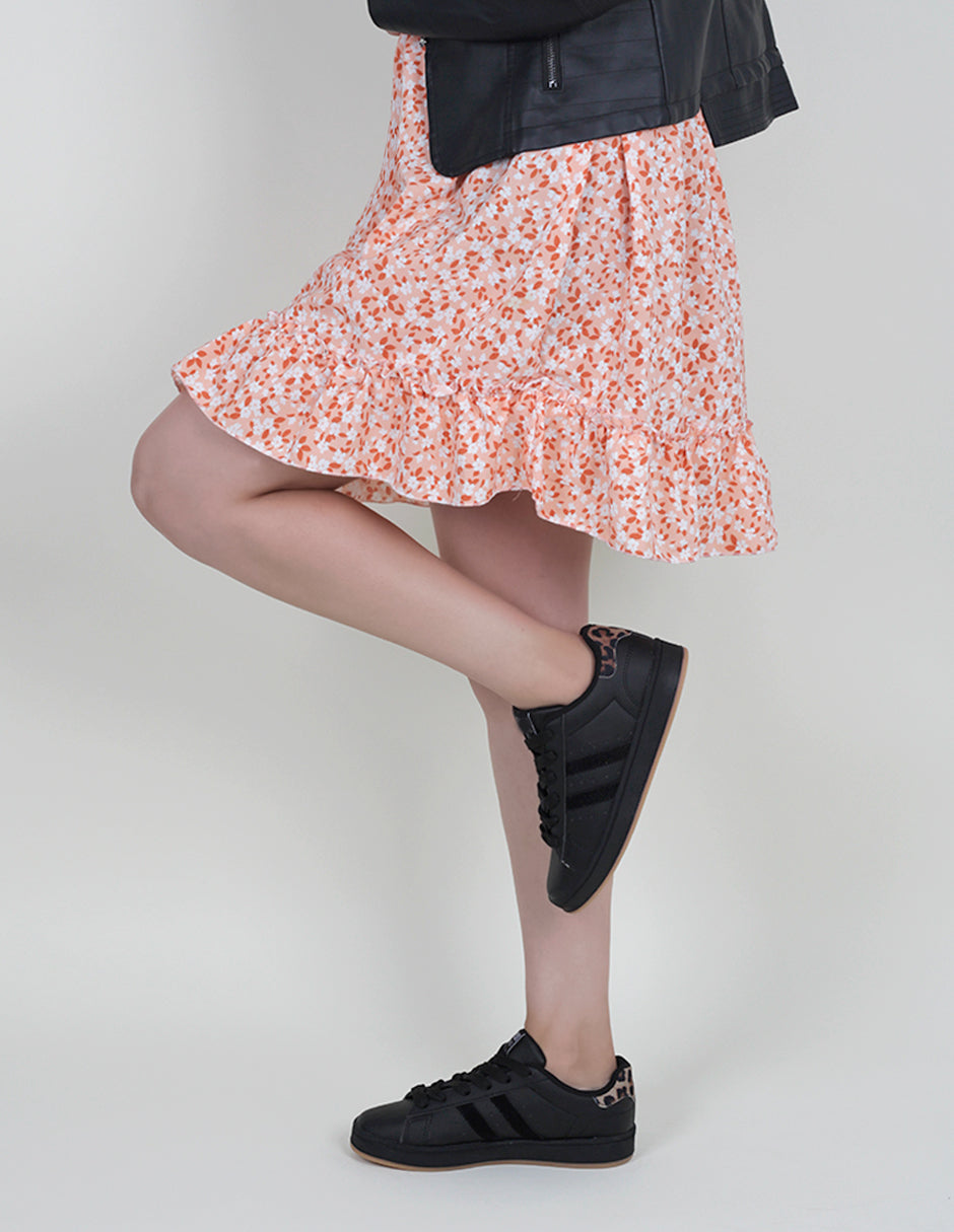 Tenis con cordones  Highline en Piel vegana – Negro