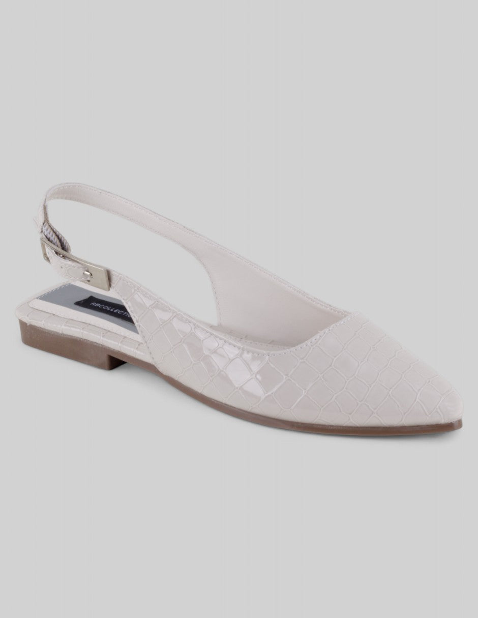 Flats puntales Onne en Charol – Blanco