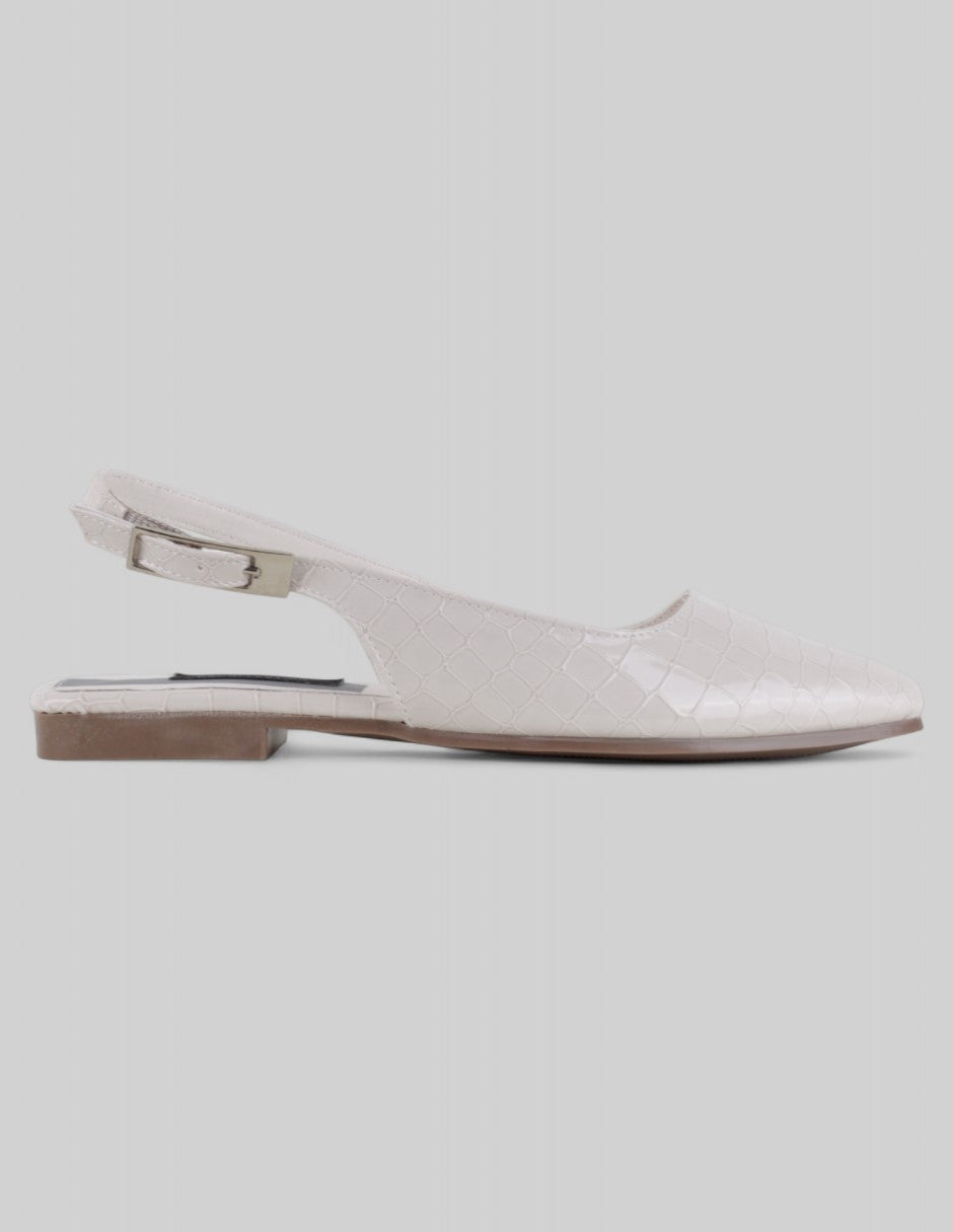 Flats puntales Onne en Charol – Blanco