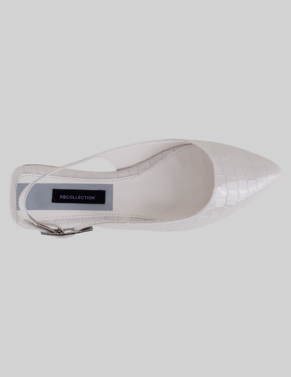 Flats puntales Onne en Charol – Blanco