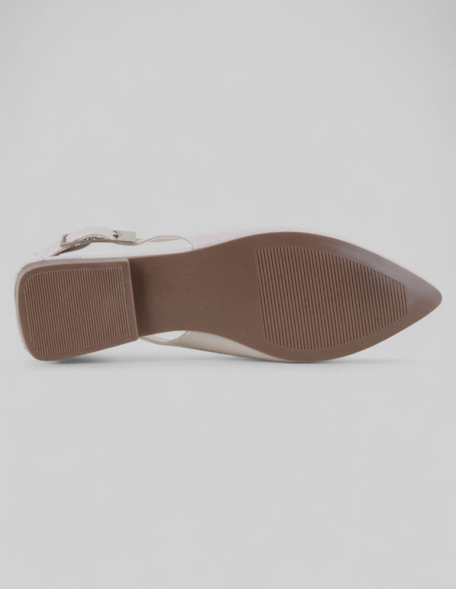 Flats puntales Onne en Charol – Blanco