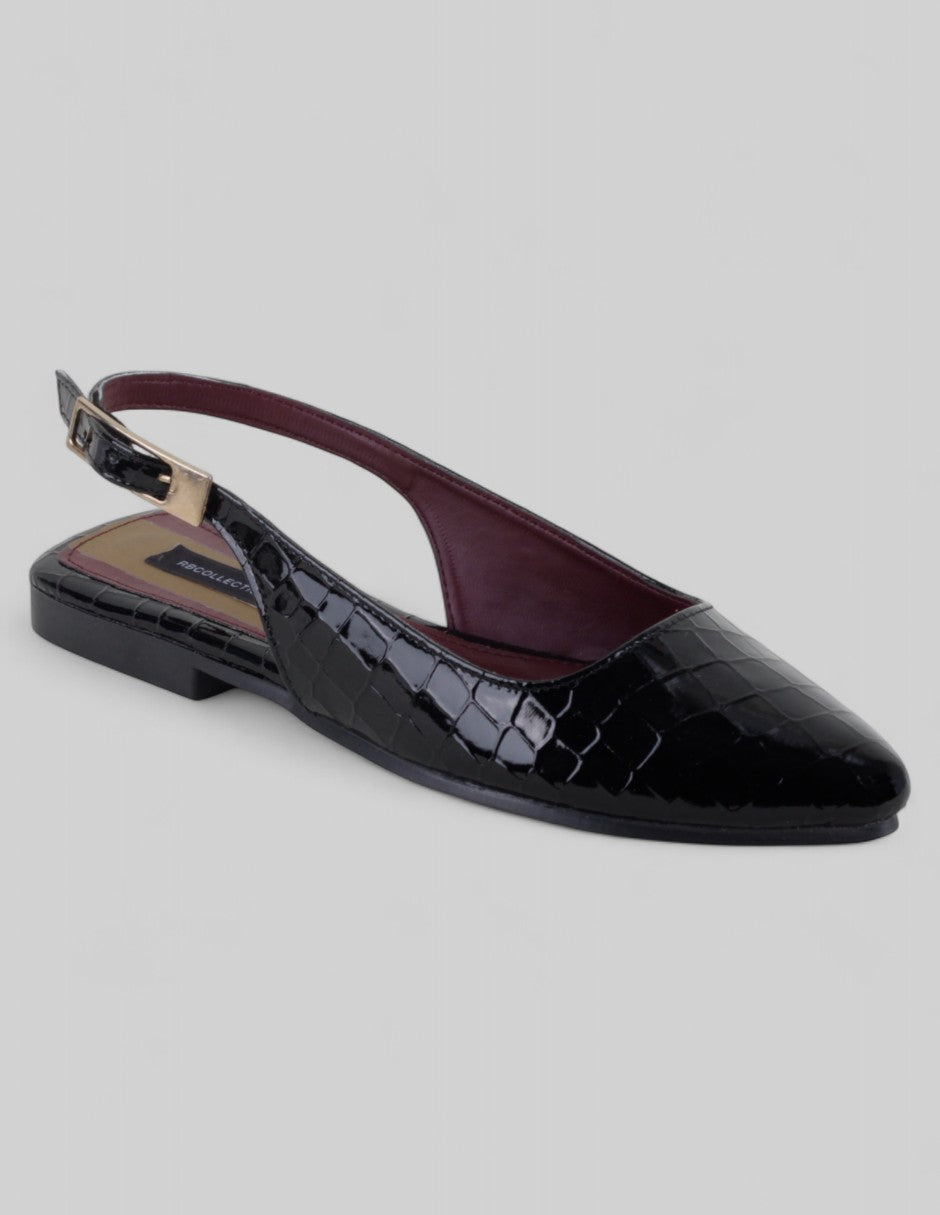 Flats puntales Onne en Charol – Negro