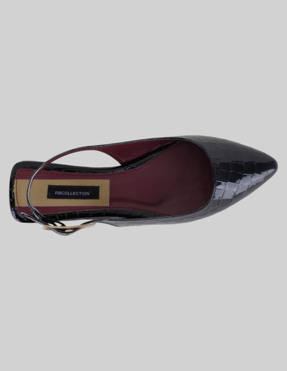 Flats puntales Onne en Charol – Negro