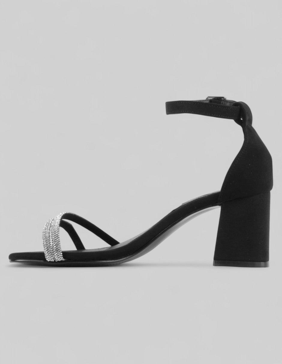 Sandalia con tacón Glowm en Gamuza – Negro