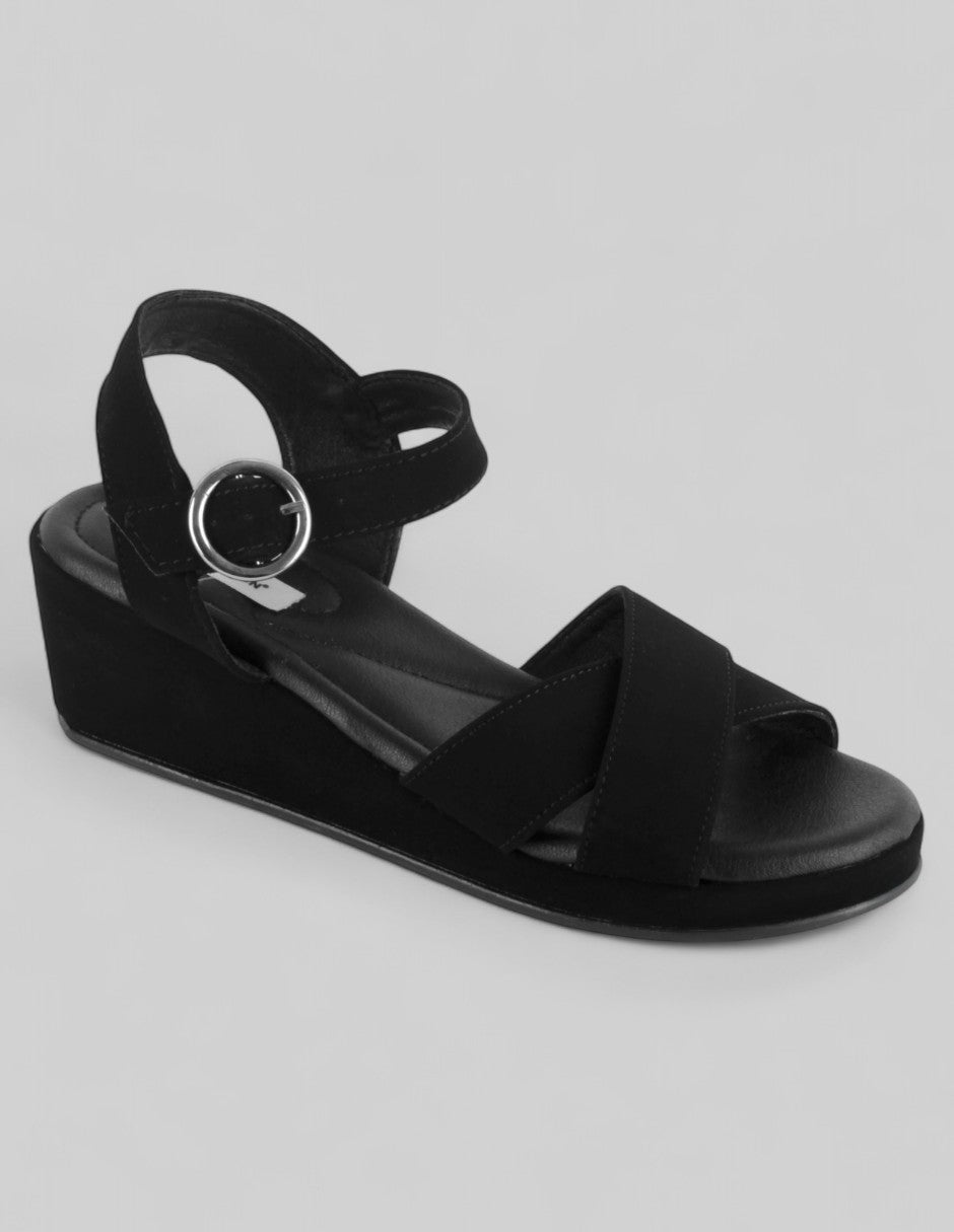 Sandalias con plataforma Exterior Textil Color Negro Para Mujer De RBCOLLECTION