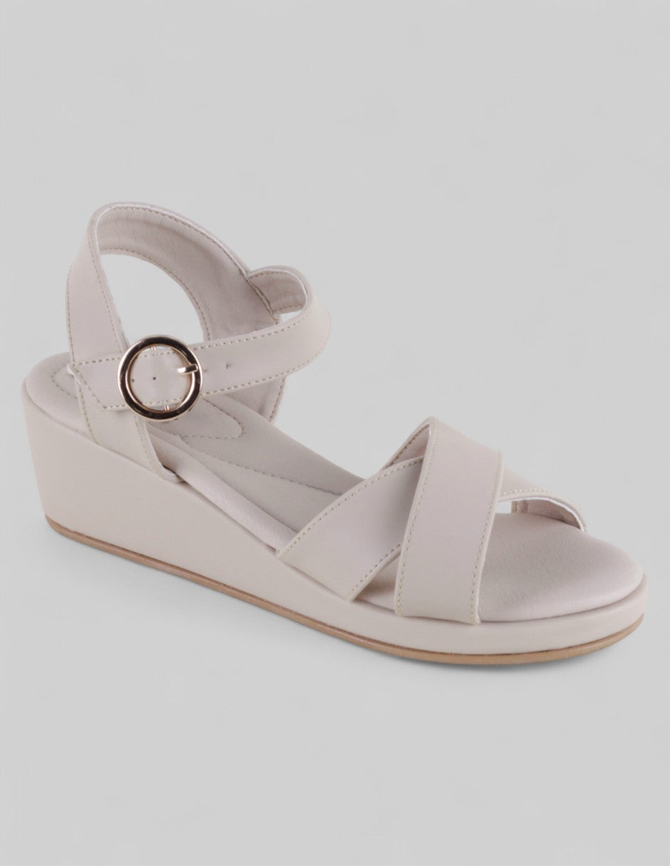 Sandalias con plataforma Exterior Piel vegana Color Beige Para Mujer De RBCOLLECTION