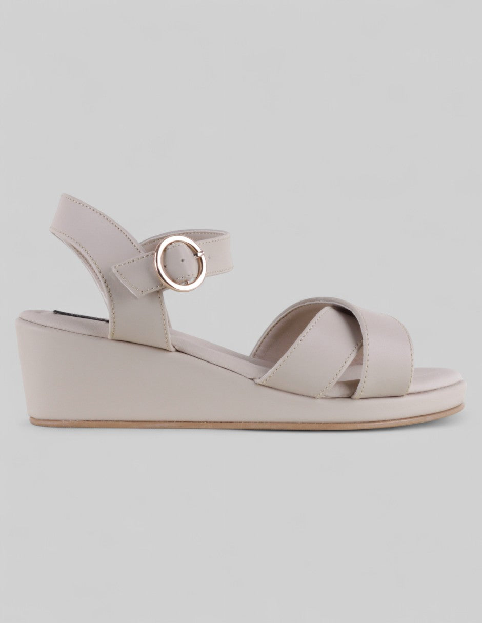 Sandalias con plataforma Gina en Piel vegana – Beige