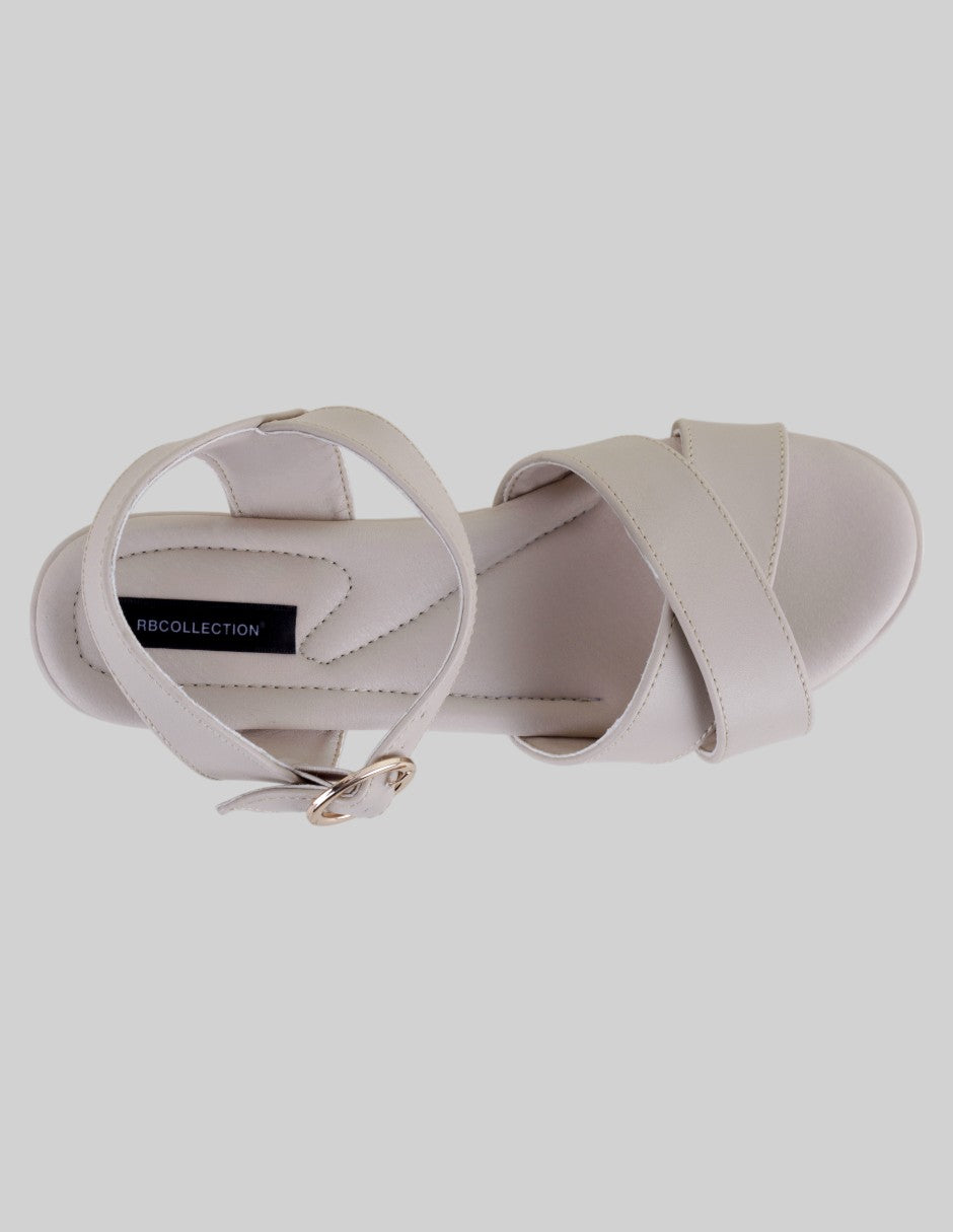Sandalias con plataforma Gina en Piel vegana – Beige