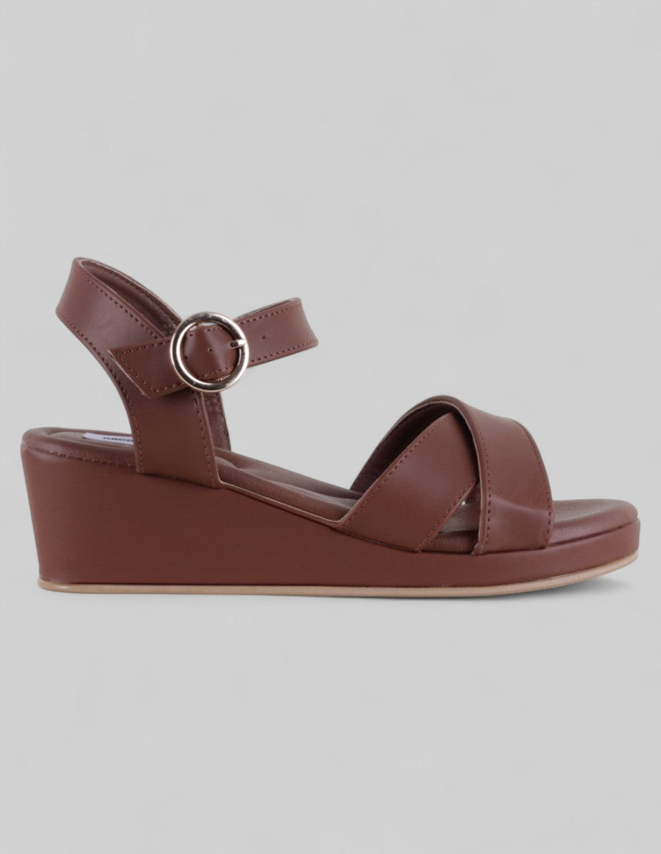 Sandalias con plataforma Gina en Piel vegana – Café