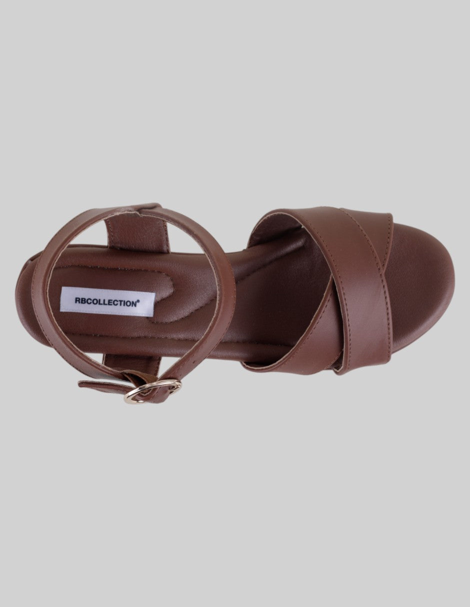 Sandalias con plataforma Gina en Piel vegana – Café